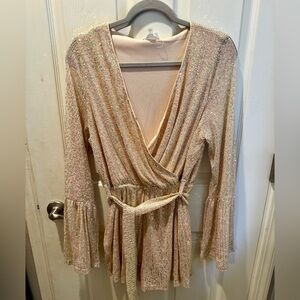 Fantastic Fawn Sequin Embellished Romper